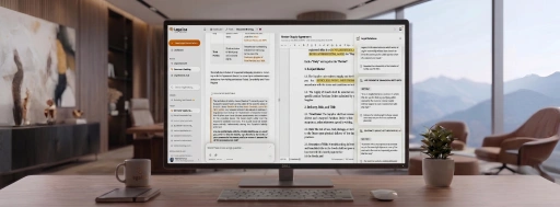 Legalica document drafting interface showing real-time NDA template customization.